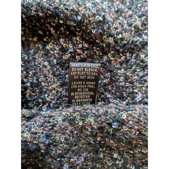 Sioni Boucle Shawl Collar Long Line Cardigan Size M Petite Brown Embroidered - Picture 8 of 13